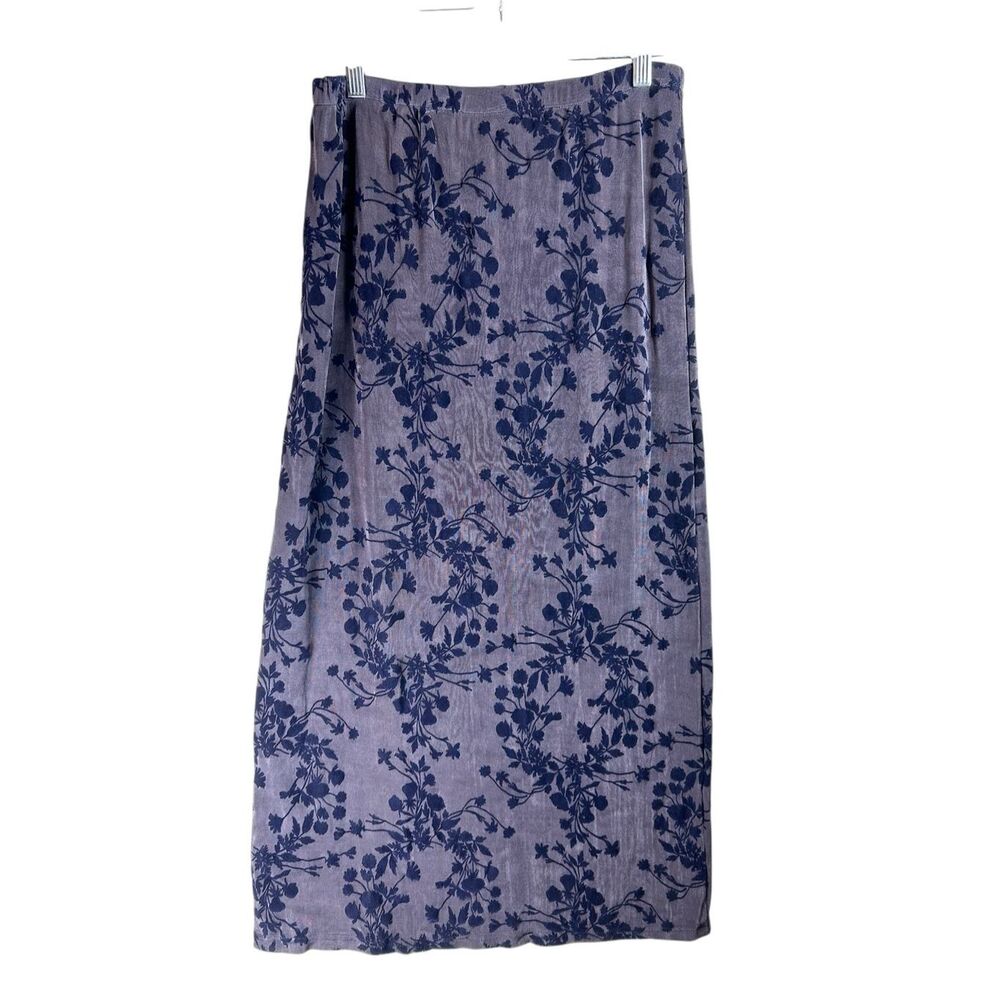 Whimsigoth Floral Velvet Burnout Maxi Skirt